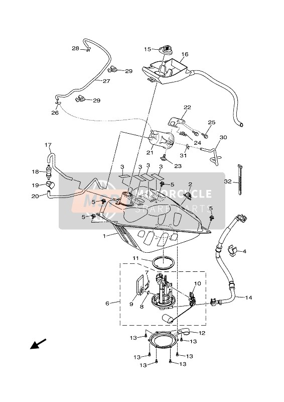 Yamaha XMAX 400 ABS 2020 Benzinetank voor een 2020 Yamaha XMAX 400 ABS